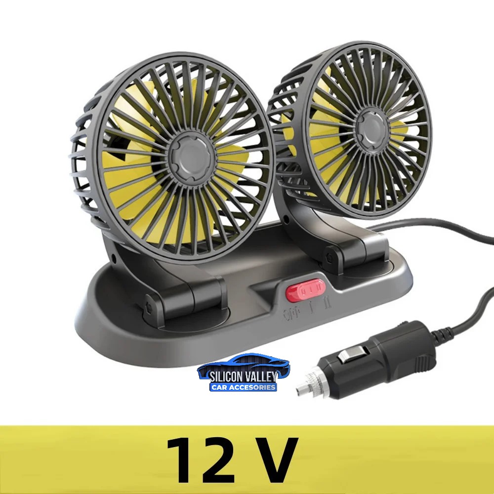 Dual car dashboard fan