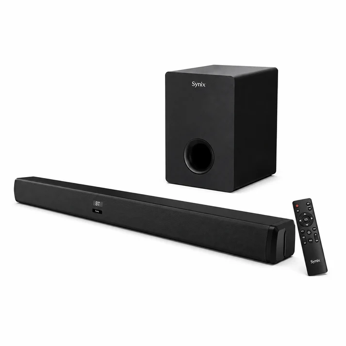 Syinix SYN-580 2.1 Channel Soundbar - 80W-120W, Bluetooth, HDMI ARC, Black